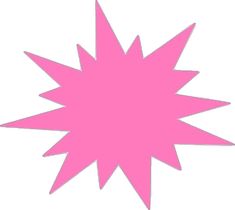 a pink starburst on a white background