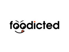 the word'foodied'is written in black and orange letters on a white background