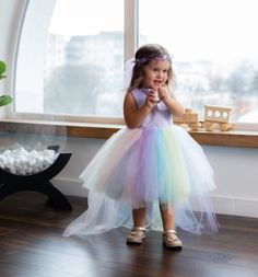 Unicorn Baby Dress, Birthday Dress, Rainbow Girl Gown, Train Gown, Tutu Dress, Multicolored Dress, Pageant Toddler Dress, Cake Smash, Flower Girl Dress, Photoshoot Dress, Graduation Gown, Festival Costume Gorgeous multicolored girl dress have very original fashionable design and made of high-quality tulle and satin will be perfect for any celebration....birthday, wedding, parties, Christmas, photography, Valentine's Day, dance, evening, flower girl  dress, ball gown, festivals wear, dance, dress-up, fairy & princess costumes or other special occasional events.    All our dresses are made with great love and care. We stand behind our work. Highest quality and 100% satisfaction guaranteed service. We proudly believe in our product's softness, durability and quality, fashion and lovely Featur Fairy Princess Costume, Baby Birthday Dress, Sweet Pictures, Multicolored Dress, Festival Costume, Dress Photoshoot, Graduation Gown, Dress Graduation