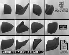 Shoulder Armor EVA Foam Cosplay Pattern Collection 9 Different Designs Digital Download PDF - Etsy Eva Foam Patterns, Eva Foam Cosplay, Eva Foam Armor, Foam Cosplay, Foam Armor, Shoulder Armor, Pattern Collection, Eva Foam, Costume Ideas