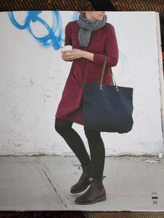 Lotta Jansdotter Everyday Style Love the navy and white check scarf against the dark red and black stripe dress Blundstone With Dress, Blundstone Dress Outfit, Scarf With A Dress, Mode Ab 50, Paris Autumn