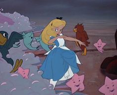 alice and the three little pigs are playing with each other