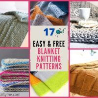 knitted blankets and throws with text overlay that reads 17 easy & free blanket knitting patterns