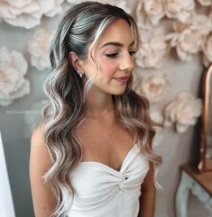 25 Stunning Wedding Guest Hairstyles To Get All Eyes On You Hair For Wedding Guest, Bridal Hair Half Up Half Down, Hair Down Styles, Bridal Hair Half Up, Very Easy Hairstyles, Wedding Hairstyles And Makeup, Hair Half Up Half Down