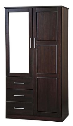 an armoire with two doors and three drawers