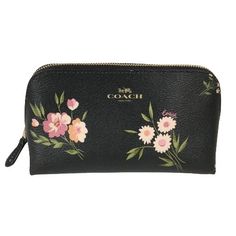 Coach Cosmetic Makeup Bag Home Travel Case In Black Leather Floral Print F73019. New Without Tags. Please See Pictures. * Guaranteed Authentic. * Coach Style #F73019. * Zip Around Closure. * Interior: One Main Compartment With One Open/Slip Pocket. * Gold Tone Hardware. * Logo On The Front. * Fully Lined. * Size: Approximately 6.75" X 4" X 3.25". Check Out Our Huge Selection Of Thrifted Treasures - Bundle Your Purchases And Save On Combined Shipping! We Show Pictures Of Every Possible Angle And Leather Floral, Travel Case, Coach Bags, Makeup Cosmetics, Cosmetic Bag, Makeup Bag, Black Leather, Gold Tones