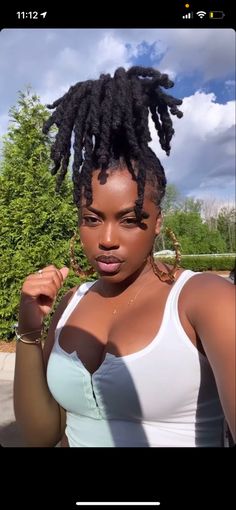 Dreads For Women Black, Outfits With Locs, Women With Dreads, Dreads For Women, Hairstyles Dreads, Faux Locs Goddess, Dreads Styles For Women, Loc Hairstyles, Loc Extensions