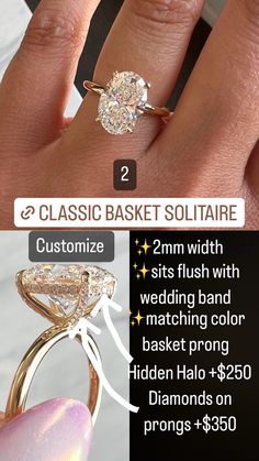 an advertisement for a diamond ring with the price tag on it and description in english