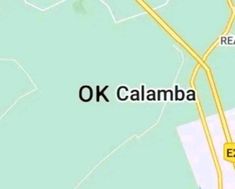 the location of ok calamba on a map with yellow arrows pointing in different directions