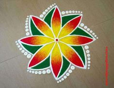 colorful flower design on the floor for diwaling