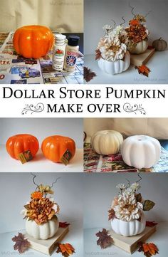 dollar store pumpkins make over