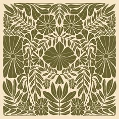 an art nouveau design with leaves and flowers in green on white background stock photo - budget conscious