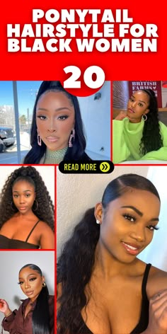 Experience the glamour of prom night with our curated collection of prom ponytail hairstyles for black women. These hairstyles offer a glamorous look that's perfect for one of the most memorable nights of your life Up In One Ponytail Black Women, Black Hair Styles Ponytails, Low Ponytail Wedding Hair Black Women, Black Women Ponytail Hairstyles Natural, Wedding Hairdos For Black Women, Black Womens Ponytail Hairstyles, Ponytail Hairstyles Wedding Black Women, Glamorous Ponytail Hairstyles, All Back Ponytail Black Women