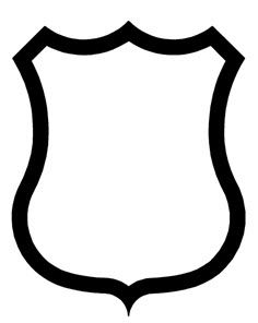 a black and white image of a shield