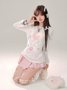 ❤︎Sunshine Island Print Soft Sheer Long T❤︎ Shinjuku Fashion, Kawaii Pose, 100 Affirmations, Glow Up Guide, Aliexpress Finds, Kawaii Summer, K Pop Idol, Style Kawaii, Kawaii Fashion Outfits