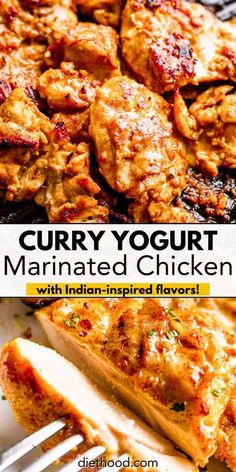 This Yogurt-Marinated Chicken Thighs recipe has spectacular flavor (get ready, tastebuds!) and is so darn easy. Serve with a side of steamed basmati rice and some sliced mango for a satisfying dinner you won’t forget! #chickenthighs #marinade #chicken Yogurt Marinated Chicken Thighs, Easy Marinated Chicken, Low Carb Dinner Chicken, Yogurt Curry, Marinated Chicken Thighs, Chicken Thighs Recipe, Chicken Tonight