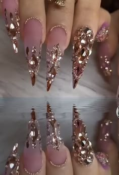 Ombre Nails Crystals, Blinged Nails Rhinestones, Gemstone Nail Designs, Crystals On Nails, New Years Eve Nails, White Nail Designs, Essie Nail Polish, Crystal Nails, Nail Designs Spring