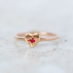 Ruby Mini Heart Stacking Ring – Sarah Gardner Jewellery Jewelry Smithing, Sarah Gardner, Heart Ring Gold, Ruby Heart Ring, Ruby Heart, Dot Ring, Ring Ruby, Star Ruby, Jewelry Lookbook