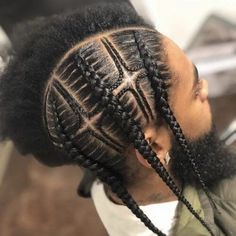 Braid Designs For Men Full Head, Men’s Hanging Braids, Iverson Braids Men, Black Men Braids Hairstyles Cornrows, Braid Styles For Boys, Mens Cornrows Design Black Men, Plats Braids For Men, Cornrows Men, Braids For Men