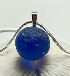 RARE Genuine COBALT BLUE Pacific Ocean Seaglass Marble Necklace Sea Marble Necklace, beach marble Jewelry, unique cobalt blue marble S925 Marble Necklace, Marble Jewelry, Pacific Blue, Smooth Edges, Blue Marble, Jewelry Unique, Pacific Ocean, 40 Years, Sea Glass