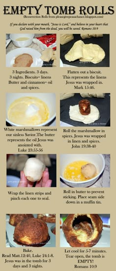 the instructions for how to make empty tomb rolls