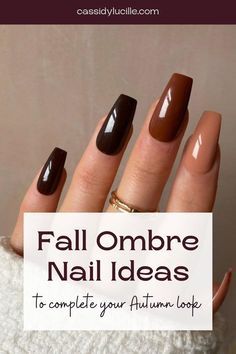 Ombre Nail Ideas, Glitter Gradient Nails, Black Ombre Nails, Sophisticated Nails, Gradient Nail Design, Fall Ombre, Brown Nails Design, Simple Fall Nails, Fall Manicure