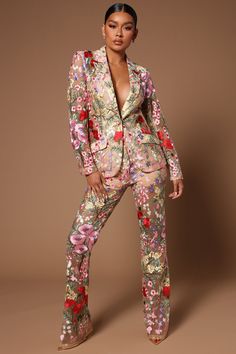 Available In Nude/combo. Embroidered Blazer Long Sleeve Collar Button Front Faux Front Pockets Non Stretch 100% Polyester Imported | Erin Embroidered Blazer in Nude size XS by Fashion Nova African Print Suits For Women, Classy Event Outfit, Spring Work Attire For Women, Colorful Suits For Women, Plus Size Luxury Fashion, Modern 80s Fashion, Women’s Suits, Embroidered Suits For Women, Spring Suit Women