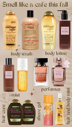 How To Smell Like Vanilla And Cocoa, Layering Bath And Body Works, Scent Combos Vanilla, How To Smell Like Coffee All Day, Coffee Body Care, Best Fall Scents, Sent Combos Vanilla, Coffee Scented Shower Routine, Smell Goods For Women