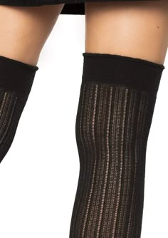 Flaunt your lines in the Black Rib Knit Over the Knee Socks! These charming stockings feature a lovely knit pattern that's sweet and sultry. Pair it with your favorite piece of sexy lingerie or as part of a dark academia look for a killer look! Package includes: Pair High quality hosiery fabric for long lasting wear Gorgeous knit pattern Ultra soft woven pattern Perfect fit technology The perfect hosiery alternative to womens pantyhose and tights Hand wash cold, Do not bleach, Drip dry Long Black Socks, Red Horror, Dark Academia Look, 2000s Inspired Outfits, Academia Look, Funky Tights, Stockings For Women, Pride Shoes, Coquette Grunge