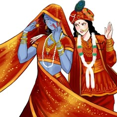 Hinduism Anime Art, Devadasi Art, God Illustration Art, Krishna Beautiful, Shri Radha, Krishna Statue