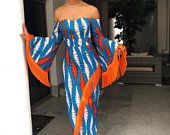 Etsy - Shopping Cart Dress Ankara, Dress With Bell Sleeves, African Fashion Designers, Couples Outfit