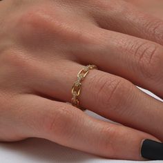 Elevate your style with the Zirconia Open Ring Ring. Crafted in 10-14-18K Solid Gold, this elegant ring features an infinity style design embellished with scatter set Star Zircon stones. It is a versatile and minimalist piece that adds elegance to any outfit. We are happy to accommodate any customization request to ensure that your ring is a true reflection of your unique taste. Thanks to our wide range of options such as Rose Gold, Yellow Gold and White Gold, you can choose the perfect aestheti Gold Ring Designs Unique For Women, Minimalist Gold Rings, Gold Ring Design, Gold Chain Ring, Gold Finger Rings, Dainty Rings, Minimal Ring, Gold Rings Simple, Zierlicher Ring