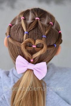 Heart Rubber Band Pony Style Short Rubber Band Hairstyles, Short Hair Girl Hairstyles, Side Ponytail Hairstyles For Kids, Hảir Style For Kids Girl, Cute Hairstyles For Little Kids, Kids Girls Hairstyles, Cute Hairstyles For Girls Kids, Short Hair Kids Hairstyles