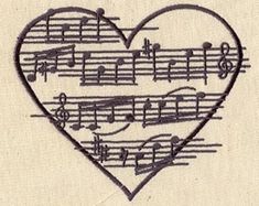 a heart with musical notes in it