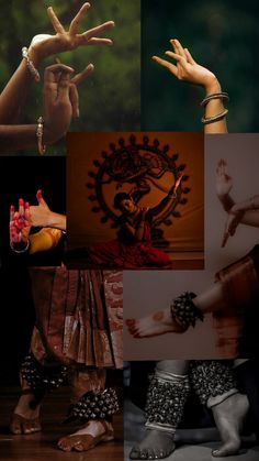 a collage of images with different types of hands and feet in various positions, including one woman's hand reaching out to the other