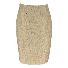 VALENTINO skirt comes in a gold textured boucle viscose blend with a slip liner featuring a pencil style, back slit, and a back zipper closure. Made in Italy. Very Good Pre-Owned Condition. Marked: 42/6 Measurements: Waist: 25 inches Hip: 34 inches Length: 21.5 inches Reference: 122038 Category: Skirt More Details Brand: VALENTINO Size: 6 Color: Gold Fabric: Viscose Blend Material: Boucle Pattern: Textured Style: Pencil Age Group: Adult Gender: Female Valentino Skirt, Gold Fabric, Elizabeth Taylor, A Pencil, Gold Texture, Crayon, Pencil Skirt, Pencil, Size 6