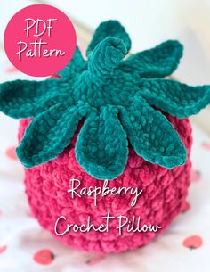 a crochet pattern for a raspberry pillow