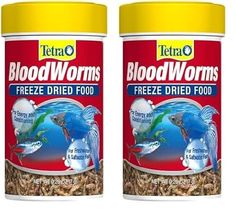 two bottles of tetra blood worms freeze dried food