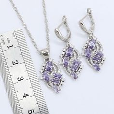 Product information:Material: Amethyst, SilverStyle: fashion and simplicityFeatures: ElectroplatingColour: 4pcs, 3pcsSize Information:Packing list:Earring*1(Pair) Necklace*1 Ring*1/Earring*1(Pair) Necklace*1 Ring*1 Bracelet*1Product Image: Bracelet Gift Box, Amethyst Wedding, Wedding Purple, Silver Jewelry Set, Gemstone Wedding, Amethyst Necklace Pendant, Bridal Jewelry Collection, Silver Jewellery Sets, Necklace Wedding