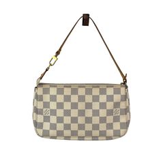 100% Authentic Pre-Owned Louis Vuitton Pochette Accessories White Damier Azur Bag Added Non Lv Chain To Use As A Crossbody Rating: B-...Good, Shows Some Signs Of Use Material: Canvas, Leather Trim Chain: Non Lv Golden Chain 47'' Long Drop: 24'' Handle: Lv Removable Leather Strap W/ 1 Claw Hook, Has Few Light Marks Drop: 6' Color: White, Blue Exterior: Damier Azur Canvas Very Good Odor: No Hardware: Golden, Some Fading Of Color Interior: Canvas Beige, Has Faint Marks On Sides Date Code: Ca2017 Measurements: H 5'' X L 8.5 '' X W 1.6'' Included: * Lv Removable Leather Strap W/ 1 Claw Hook *New Non Lv Golden Chain 47'' Long Please See All Pictures To Determine Final Condition, Pictures Are Of Ac Pochette Accessories Damier Azur, Louis Vuitton Mini Bag, Louis Vuitton Pochette Accessories, Sanitizer Holder, Pochette Accessories, Lv Pochette, Pre Owned Louis Vuitton, Denim Tote Bags, Golden Chain