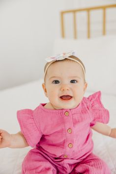 Knit Headband Bow Cute Cotton Dress With Bow Tie Back, Pink Cotton Dresses With Bow Print, Pink Cotton Dress With Bow, Cute Pink Summer Bow, Playful Adjustable Bow For Summer, Adjustable Playful Bow For Summer, Cute Satin Bow For Spring, Cute Spring Dresses With Matching Headband, Cute Adjustable Bow For Spring