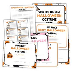 Halloween Costume Contest Kit – Simplify Create Inspire School Wellness, Card Costume, A Halloween Costume, Halloween Costume Contest, Halloween Party Games, Halloween 1, Printable Halloween