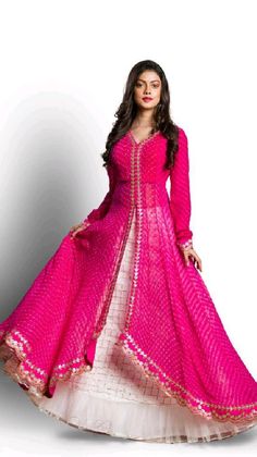 Lengha Long Kurti Design, Lahriya Lehanga, Ghagra With Long Kurta, Dress From Lehriya Saree, Ghagra Long Blouse Designs, Lehanga With Long Kurti, Lahenga With Long Kurta, Chiffon Indian Outfits, Lehriya Gown Designs