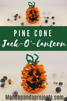 pine cone jack o lantern craft for kids