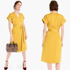 ~Women's Size Xxs Feel Free To Ask Questions! Gold V-neck Midi Dress For Spring, Yellow V-neck Midi Dress For Work, Gold Midi Dress For Workwear, Elegant Yellow Short Sleeve Midi Dress, Gold Fitted V-neck Midi Dress, Elegant Yellow Dress For Work, Spring Fitted Gold Midi Dress, Gold Midi Dress For Work, Gold Knee-length Midi Dress For Summer