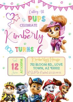 Printable Editable customizable PAW Patrol birthday party invitation digital template. Instant download invite. All the invitations are for self-editing. You will edit your template in Canva. It’s easy whether you're using the web browser or the app. Related Tags: pawpatrol invitation, paw patrol birthday, paw patrol invite, skye invitation, paw patrol party, paw-ty invitation, editable invitation, birthday invitation, printable invitation, Rubble template, marshall evite, girl birthday, boy bir Paw Patrol Invitations Printables, Paw Patrol Party Invitations, Birthday Paw Patrol, All Disney Princesses, Paw Patrol Birthday Party, Patrol Party, Paw Patrol Party, Paw Patrol Birthday, Invitation Digital