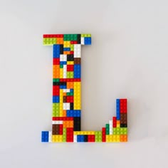 the letter l made out of lego blocks