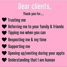 Must be read if u want to book.While booking I will ask have u read it.🙌🏽🙌🏽 Thanks For The Support Quotes Business, Hair Client Appreciation Quotes, New Small Business Quotes, Beauty Business Inspiration, Nail Clients Quotes, Clients Quotes Business, Client Reviews Quotes, To My Clients Quotes, Esthetician Sayings Funny