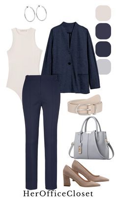 This blue inspired outfit for work is perfect for the young professional woman searching for what to wear to the office today! A great business casual outfit idea for work! #OOTD #corporate Blue Office Outfit, Navy Blue Office, Work Ootd, Casual Outfit Idea, Outfit For Work, Work Outfit Inspiration, Business Casual Outfit, Blue Office