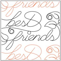 the words friends best friends are drawn in different font styles and colors on a white background